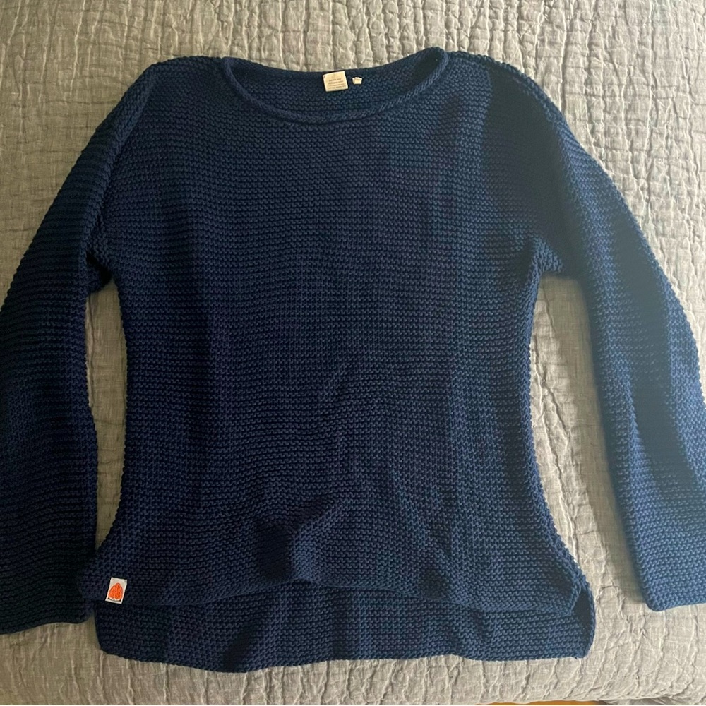 Sh*t That I Knit Navy Cotton Sweater (M)